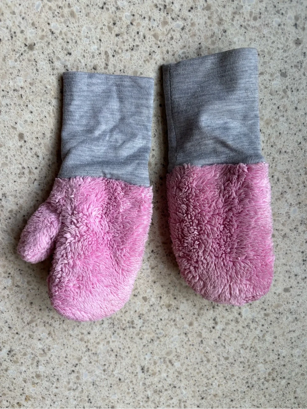 The North Face Kids Pink Warm & Cozy Mittens W/ Gray Cuffs little kid 2t